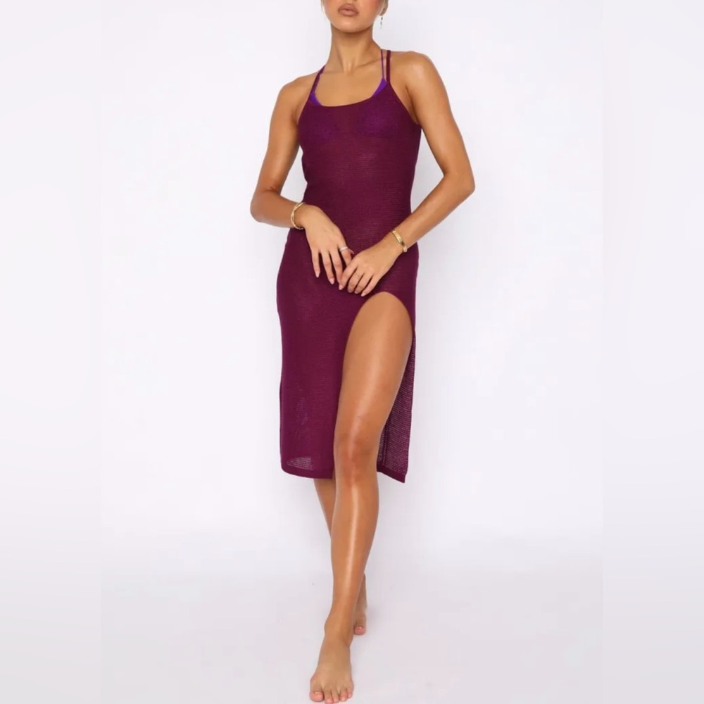 White Fox Boutique Hidden Secret Midi Dress in Purple